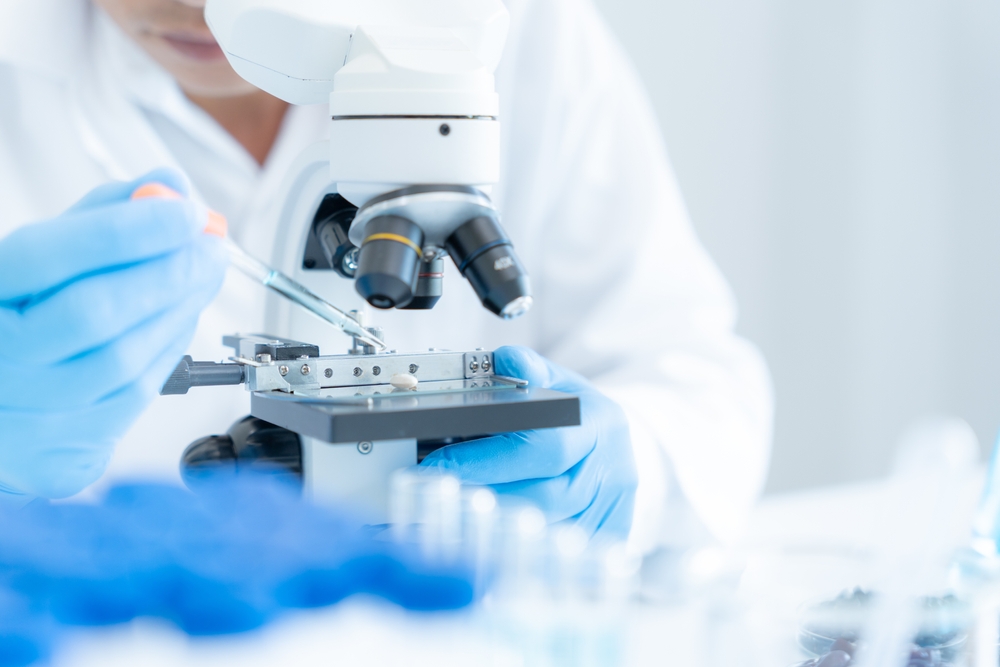 Scientist analyzing samples